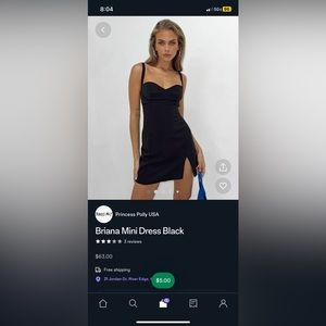 Princess Polly black mini dress